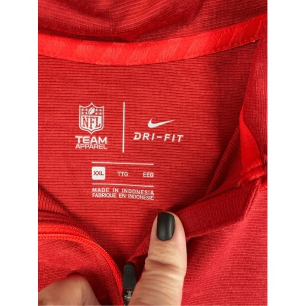 Nike‎ Houston Texans Quarter Zip Pullover Long Sleeve T Shirt Mens 2XL Red NFL